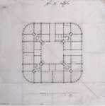 Bazhenov Vasilyi Ivanovich Plan of the Pavilion with Facade Showing a Loaf of Bread Design. Ground Floor First Floor USA - Hermitage